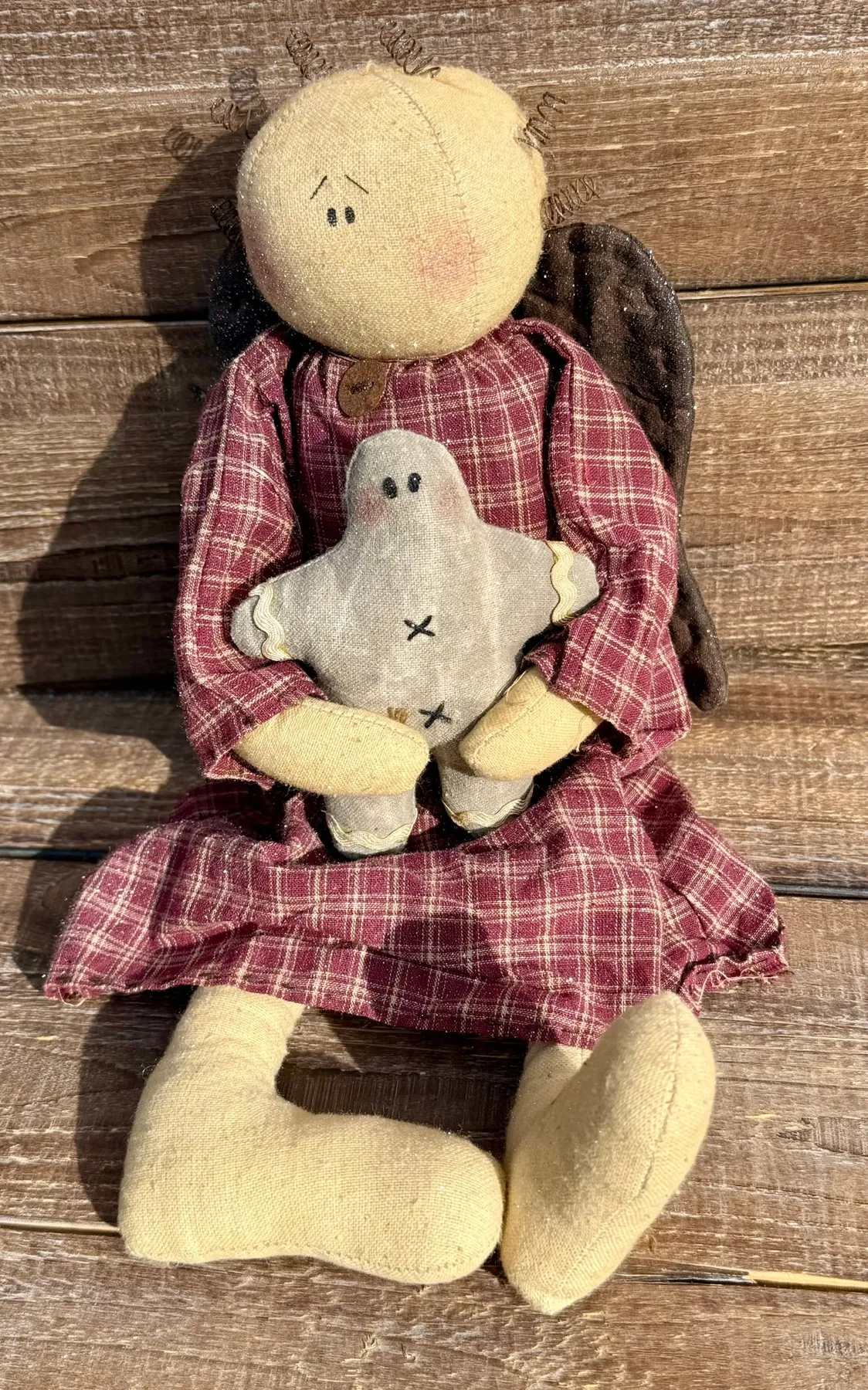 Sitting Plush Homespun Angel - 3 Styles – Gifts from Neverland