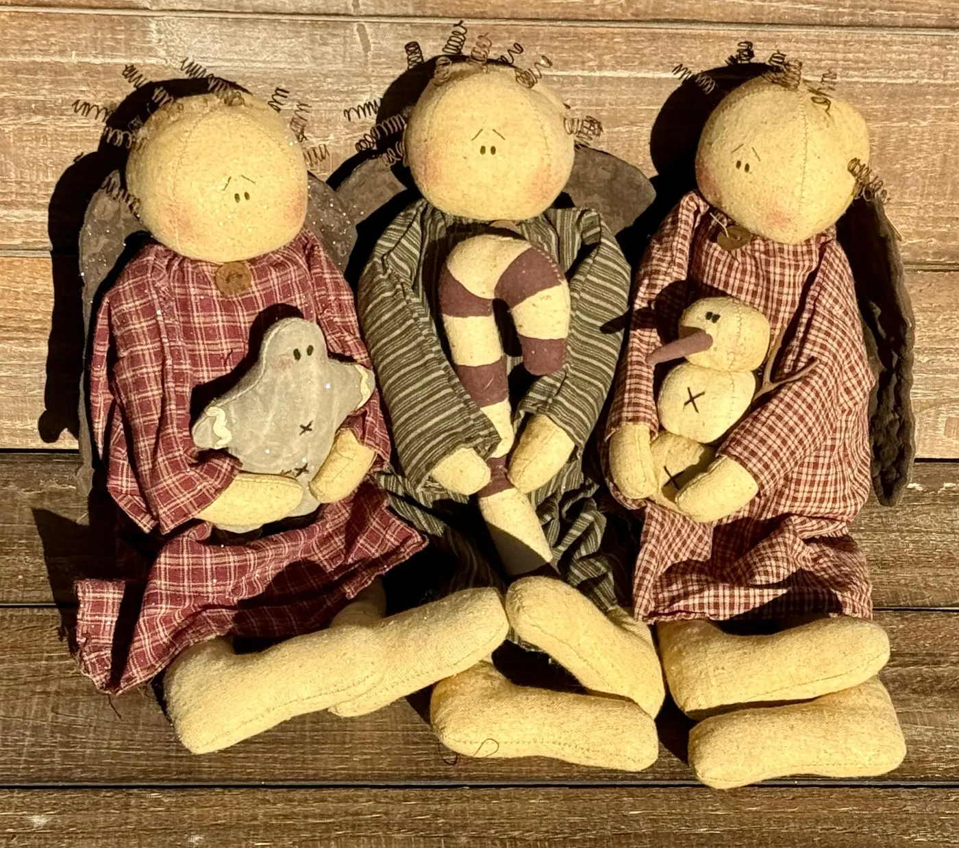 Sitting Plush Homespun Angel - 3 Styles – Gifts from Neverland