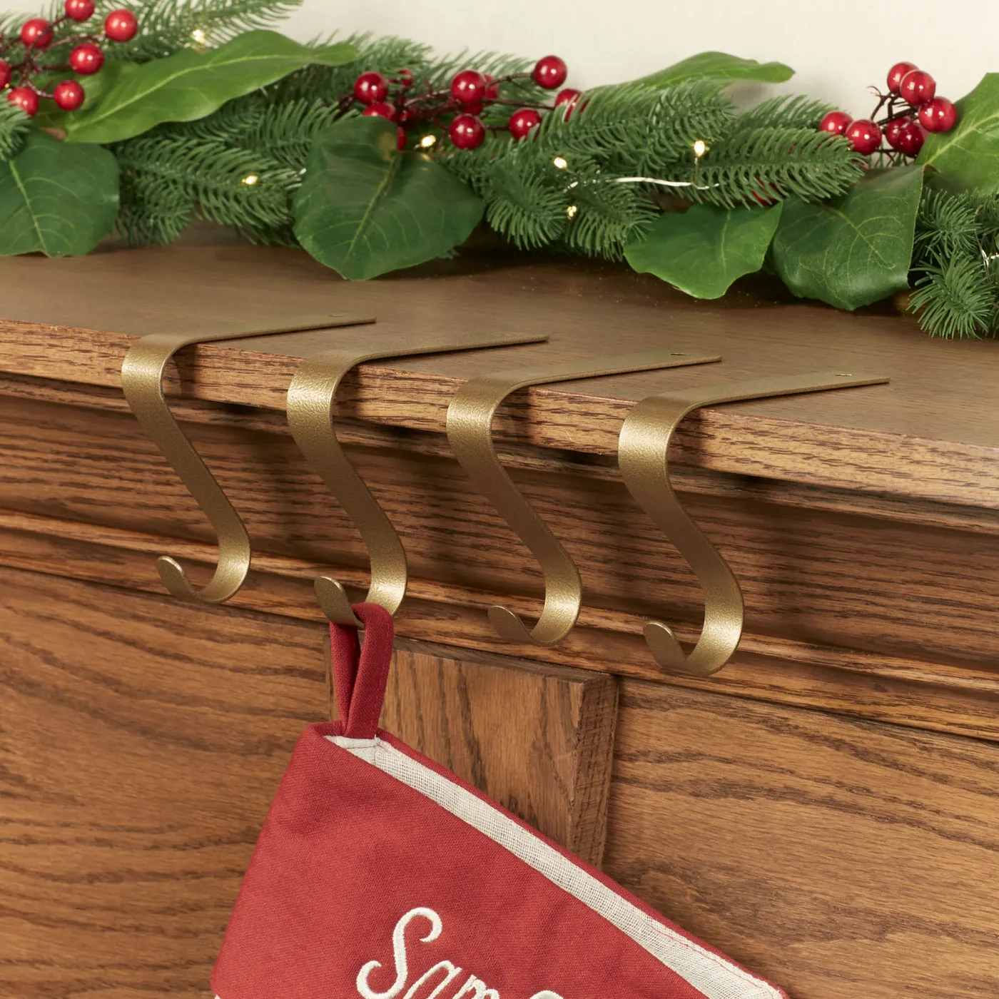 Sleigh Bells Plaid Christmas Stocking