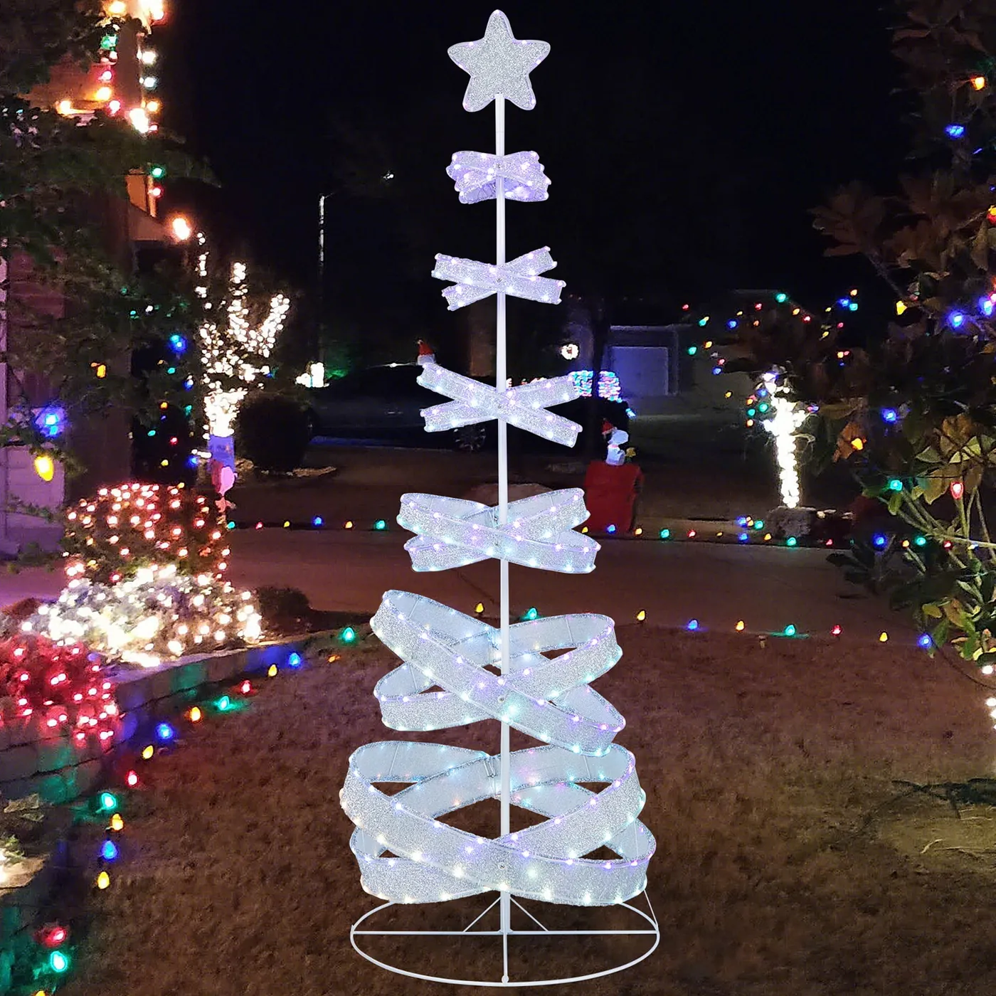 Spiral Tree Outdoor Christmas Tree Prelit Gymax Spiral Tree Lights Elegant  Walmart Business Supplies