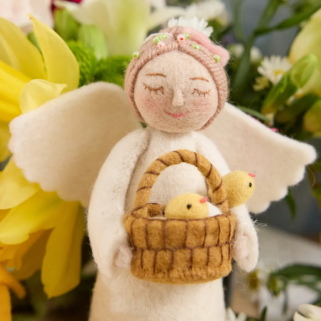 Spring Angel with Chicks Ornament | Handmade Felt Easter Angel – Craftspring