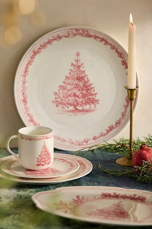 Terrain Red Tannenbaum Stoneware Serving Platter | Anthropologie