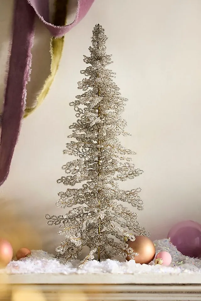 Terrain Silver Beaded Tree, 15” | AnthroHome