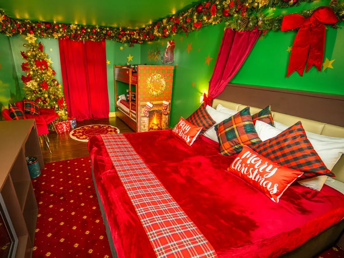 The Christmas Room in the Azteca & Safari Hotel in Chessington