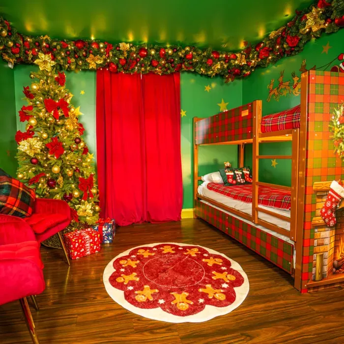 The Christmas Room in the Azteca & Safari Hotel in Chessington