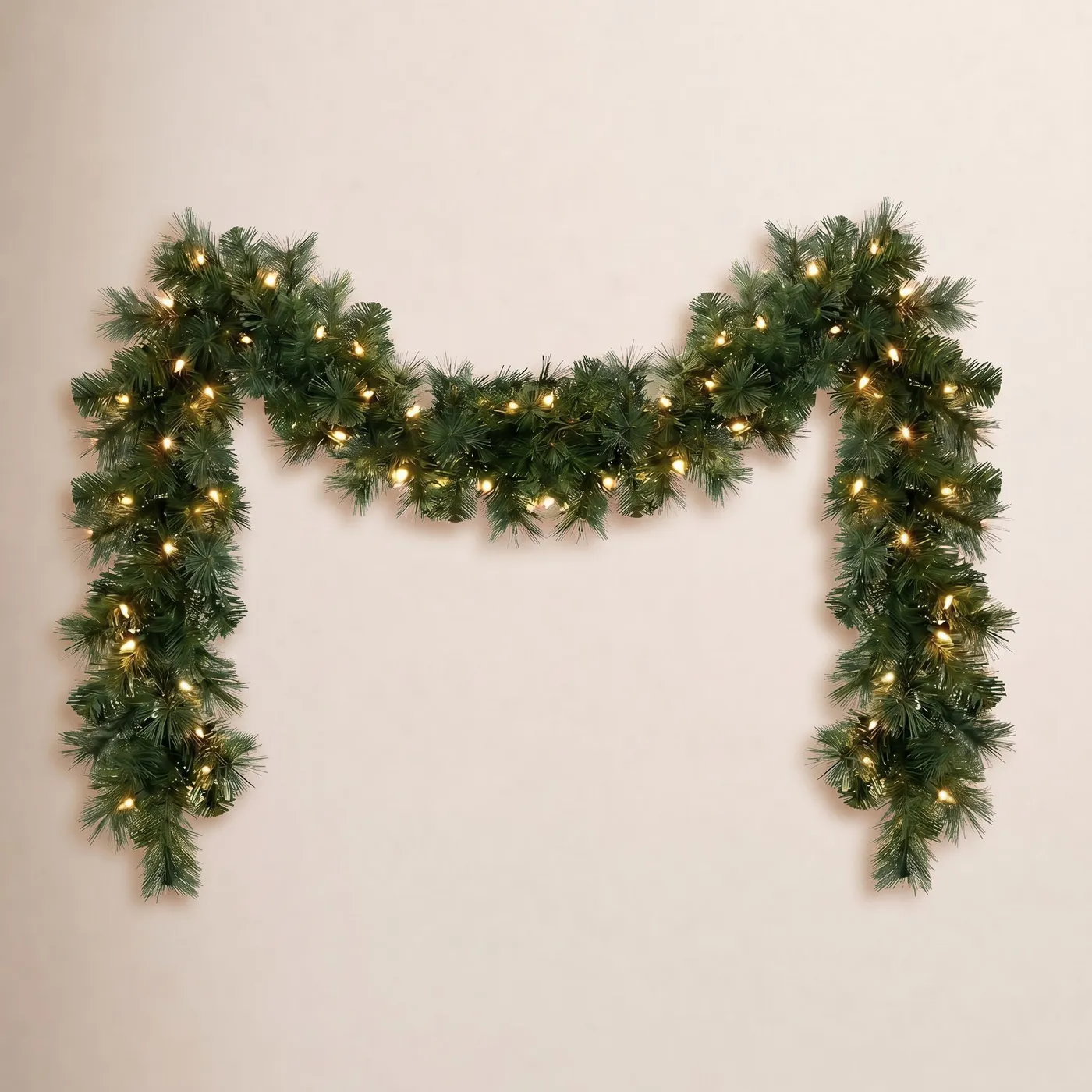 The Holiday Aisle® Kalab 108' Pre-Lit Christmas Garland & Reviews | Birch Lane