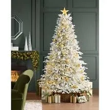 The Home Depot Home Decorators Collection Breckenridge T30 Flocked Fraser  Fir Christmas Tree 7.5ft LED 399.00