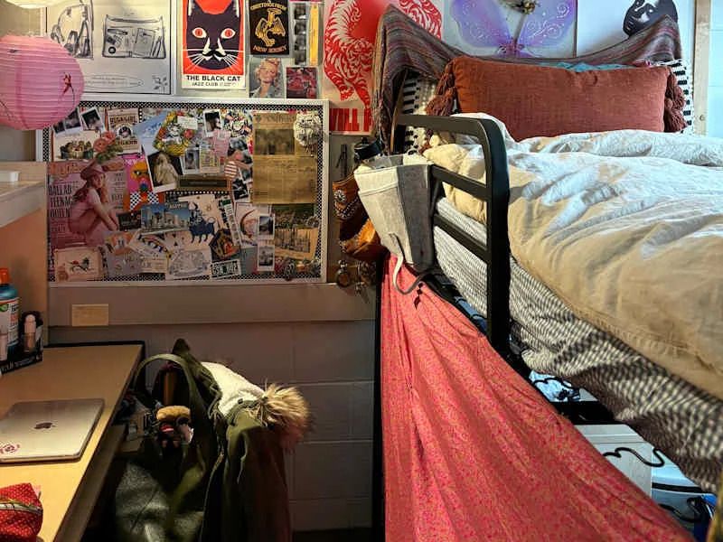 This UVM Freshman's Cozy-Maximalist Dorm Follows the Smartest Decor Rule  (Saves So Much Space!)