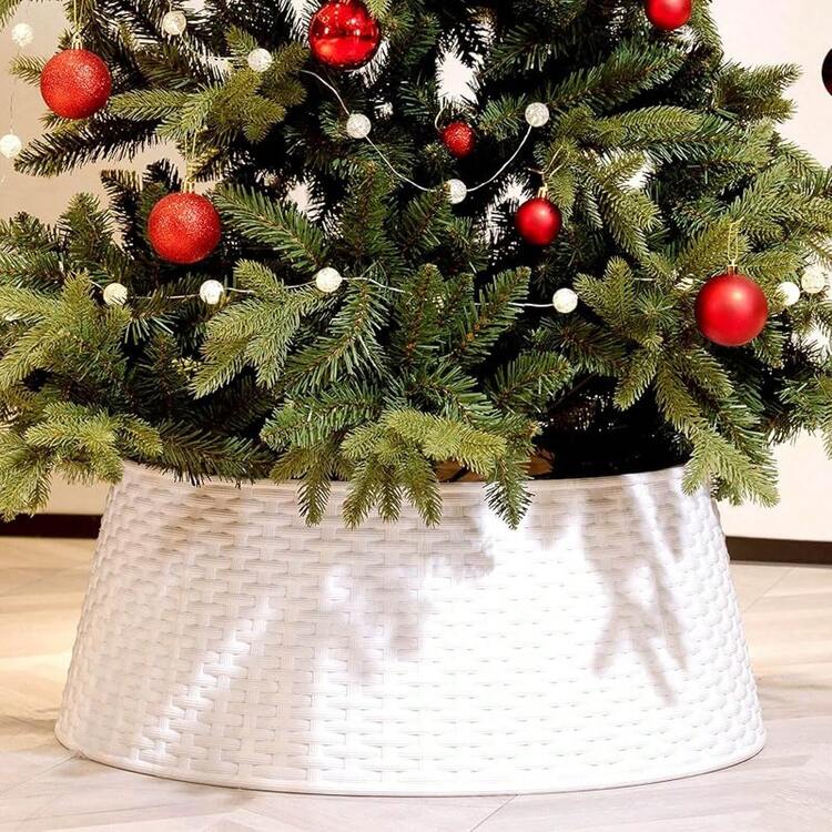 Tree Collar, 28.4 D Round Base Cover, Plastic Rattan, Tree Ring Artificial  Trees, Tree Skirt Xmas Tree Decor (Large, Red), Holiday Decor | SHEIN USA