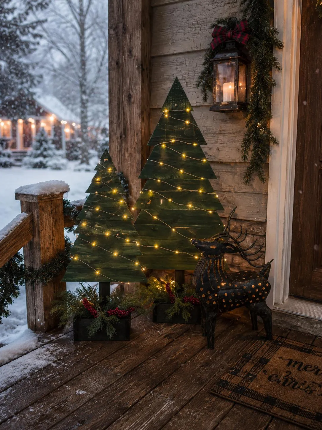 Tree Outdoor Country Christmas Decor Large Wooden Christmas Tree Rustic  Farmhouse Christmas Decor Outdoor Front Porch Holiday Decoration Reclaimed  Wood Christmas Tree