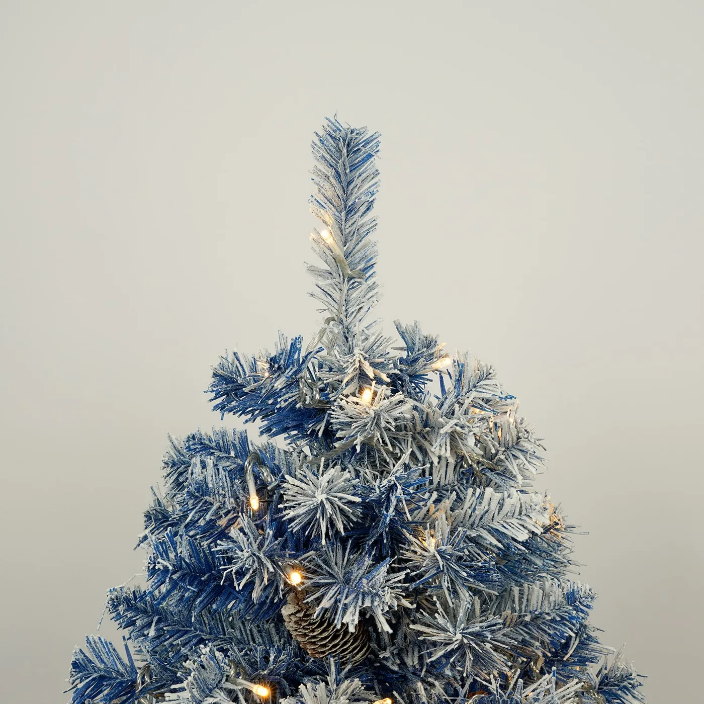 Twinkle Frosted Blue Spruce - Premium 100% PE Pre-Lit Christmas Tree Blue  With Frost