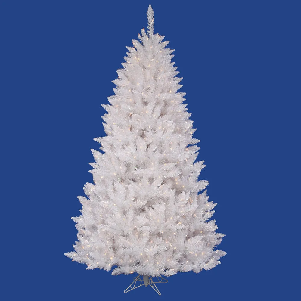 Vickerman 5.5 foot Sparkle White Spruce Artificial Christmas Tree, Multi-Colored LED Lights