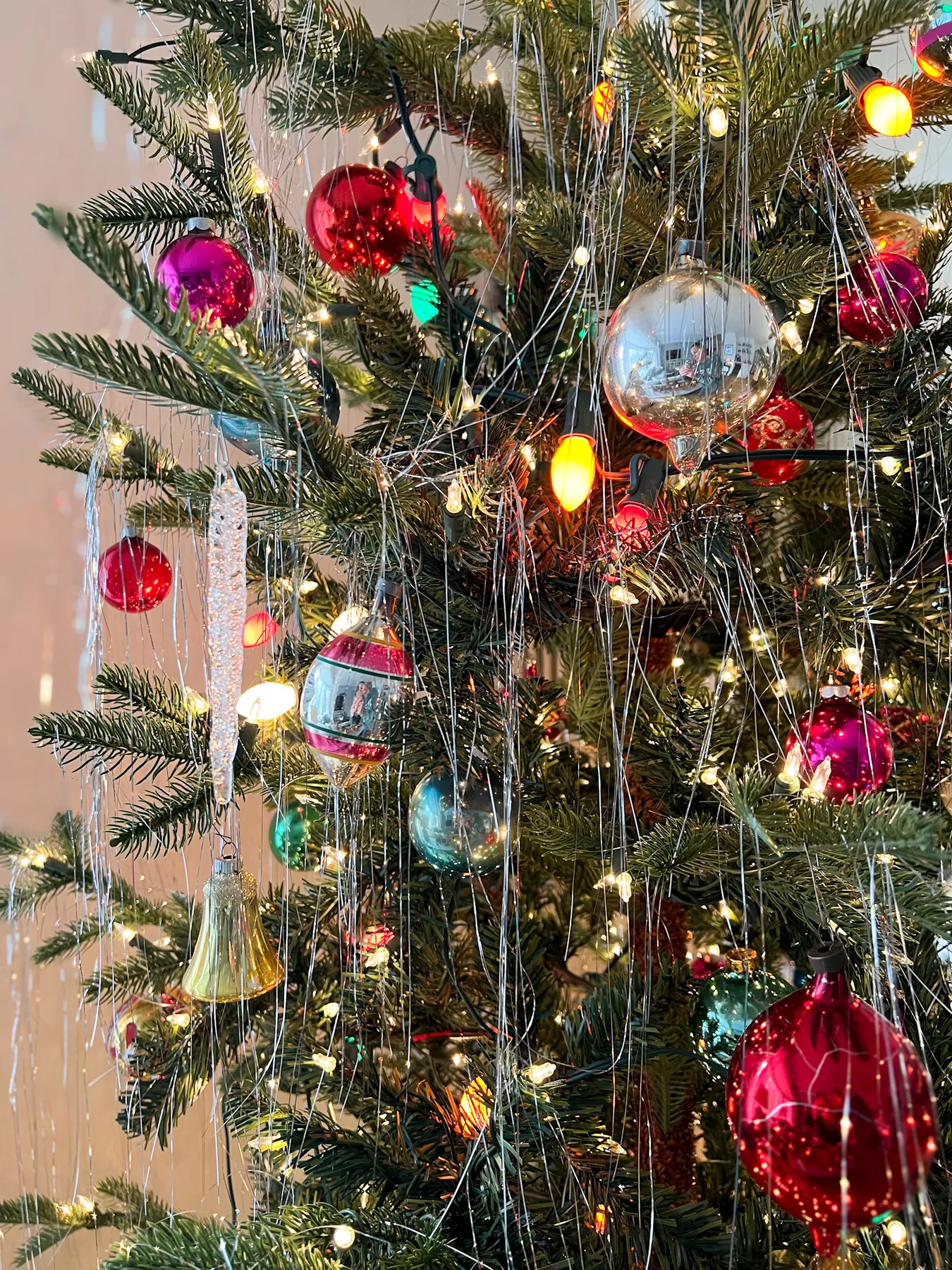 Vintage Christmas Tree Shiny Brite Tinsel Garland Shiny Brite Christmas  Creative Display Ideas Kelly Elko
