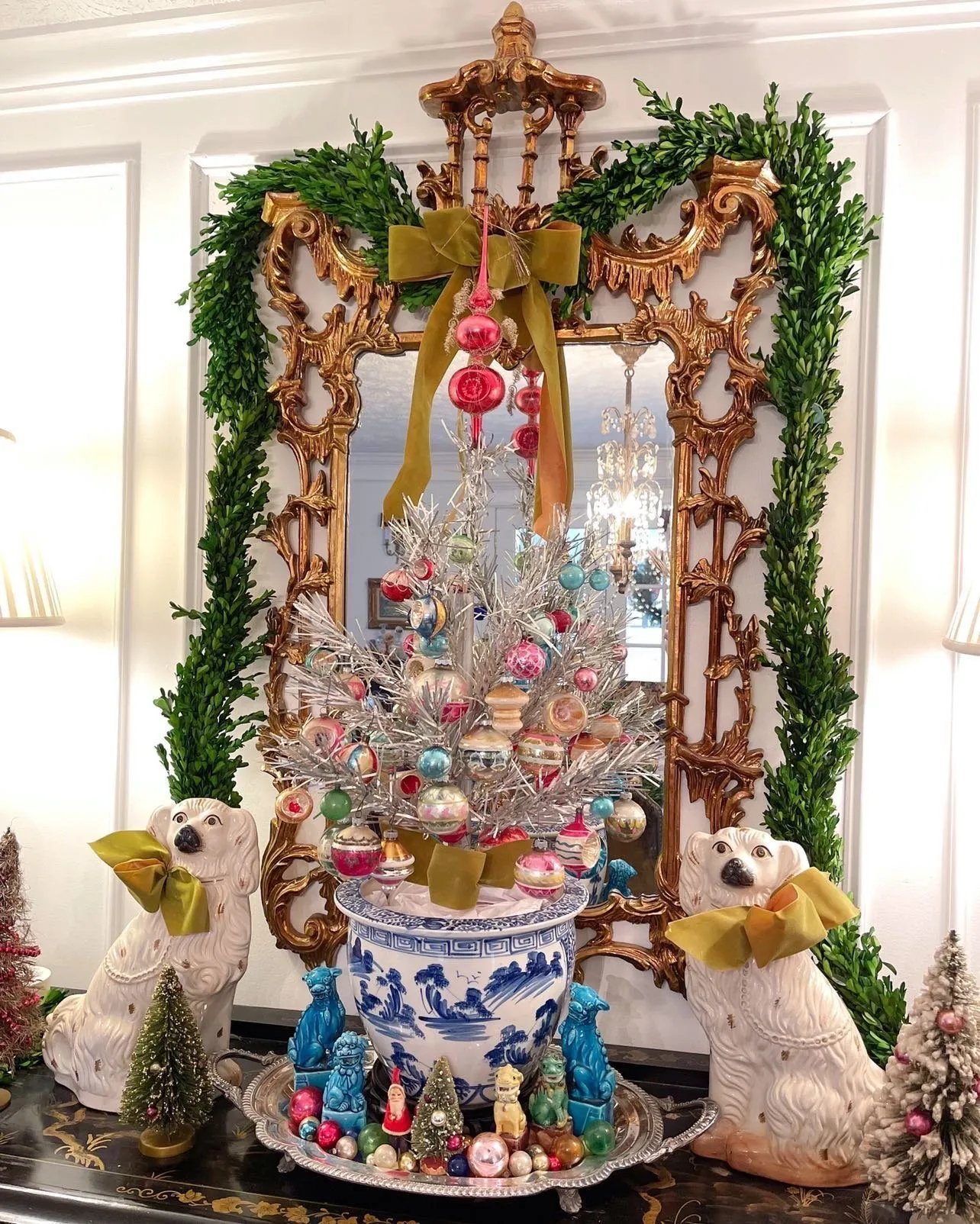 Vintage Christmas Tree Shiny Brite Tinsel Garland All About Shiny Brites Interior Hilary Prall