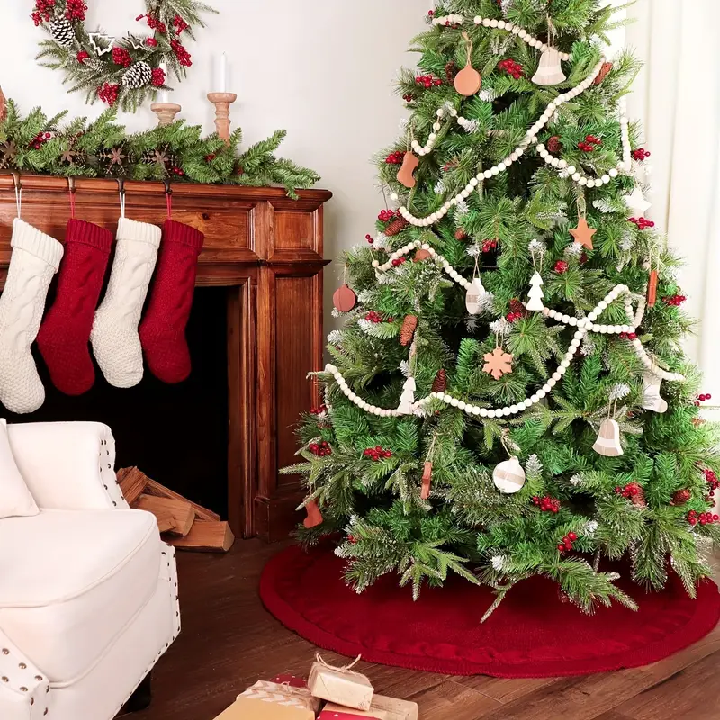 vintage christmas tree skirt knitted tree skirt christmas - Temu Mauritius