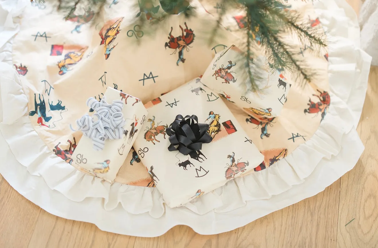 Vintage Cowboy Christmas Tree Skirt - Front Porch Wholesale