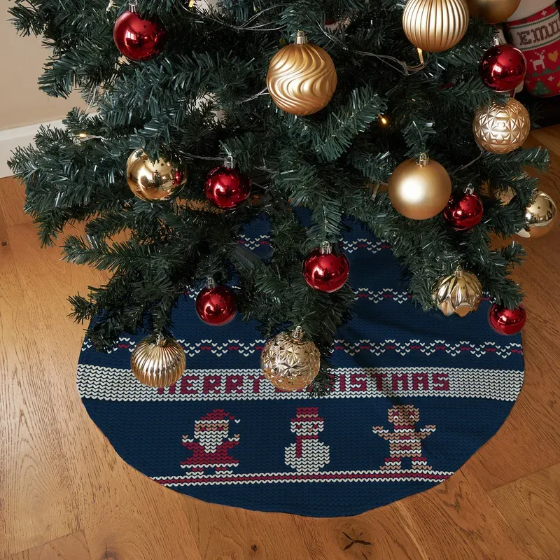 Vintage Knit Christmas Tree Skirt for Cosy Holiday Decor | Udelf
