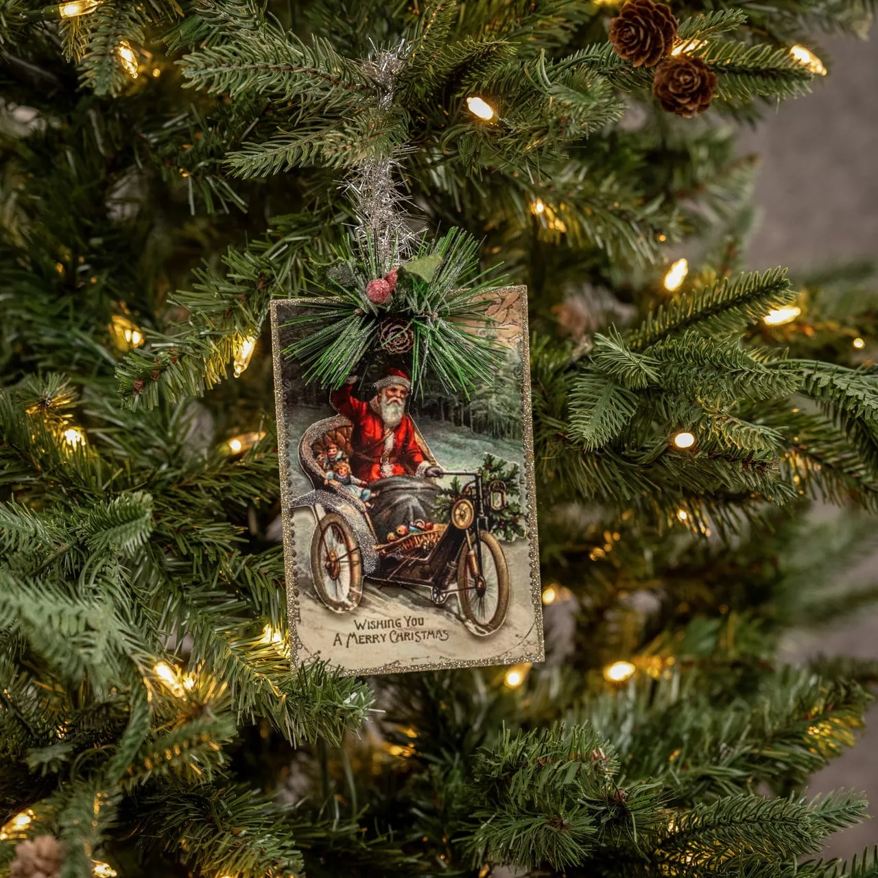 Vintage Merry Christmas Post card Ornament Set of 2 - The Crafty Decorator