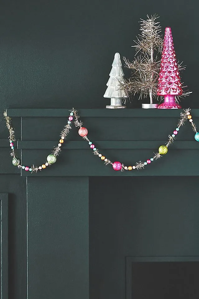 Vintage Pastel Tinsel Garland | AnthroHome
