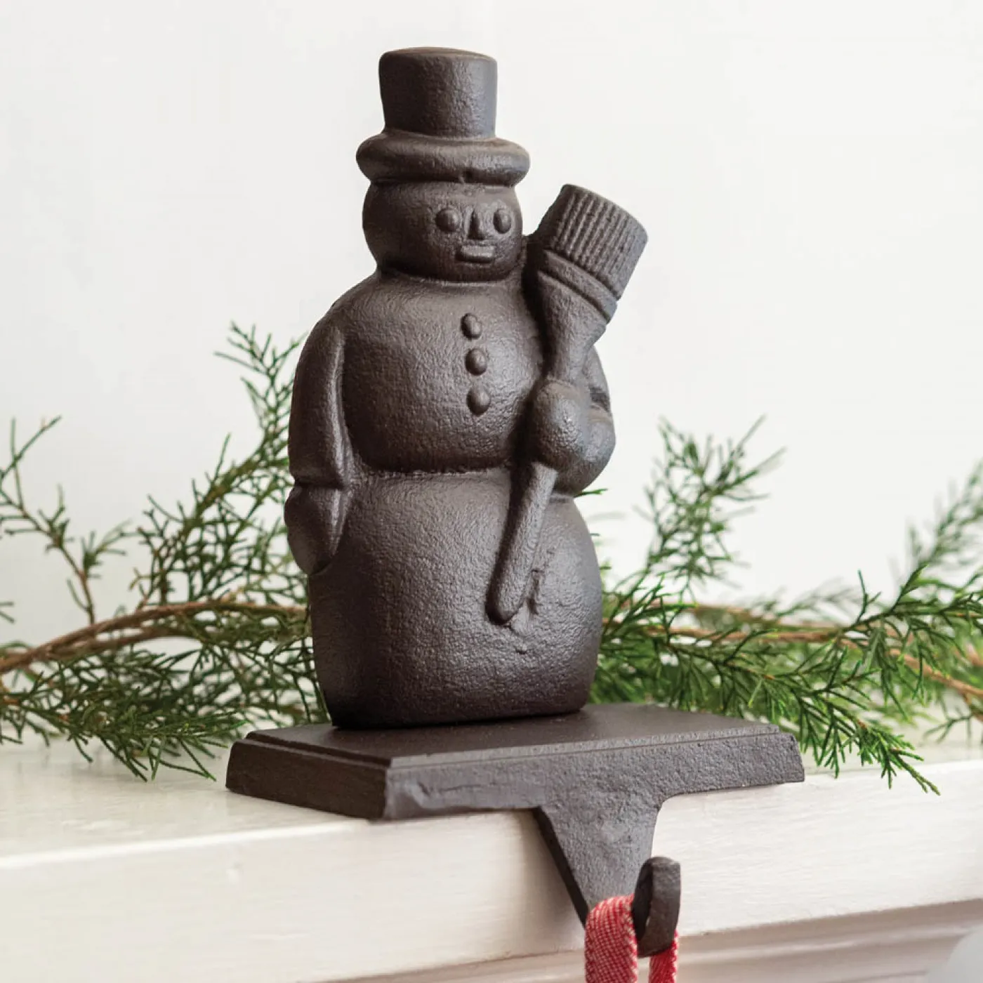 VINTAGE SANTA ELF SNOWMAN SHELF MANTEL STOCKING HOLDERS