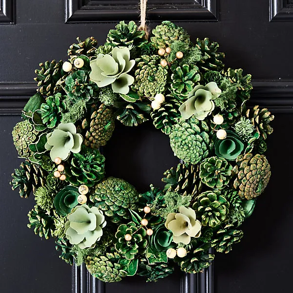 Vintage Style Hemlock Grove Festive Decor Autumn-Winter Wreath Front Door  Christmas Wreath 35cm