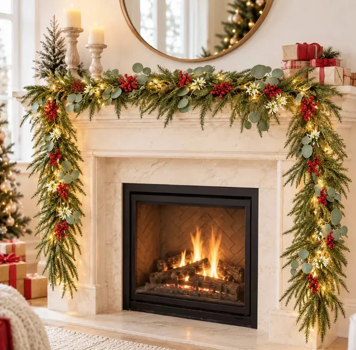 Walmart's Under-$20 Light-Up Holiday Garland With Berry Accents Brings a Timeless Winter Look to Your Home