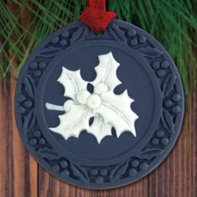 Wedgwood Jasperware Wedgwood Collectible Holiday Seasonal Ornaments Sterling Collectables: 2026 Wedgwood Festive Holly Porcelain Ornament