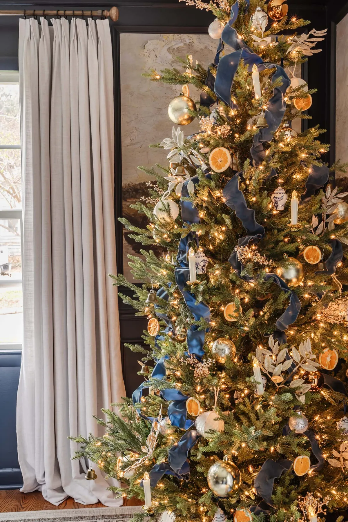 White and Blue Christmas Decor Ideas | Dining Room Tour - Bless'er House