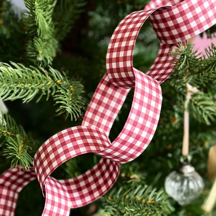 Wholesale Red Gingham Paper Chains Garland Kit for your store - Faire