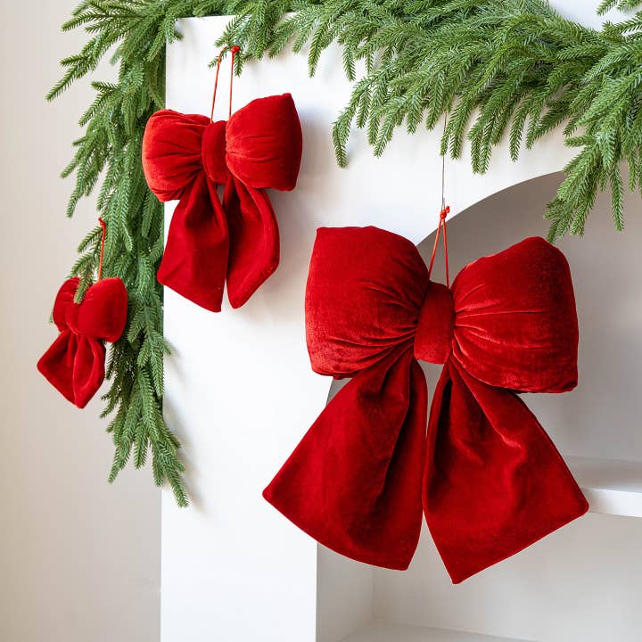 Wholesale Velvet Filled Bow Christmas Decoration for your store - Faire