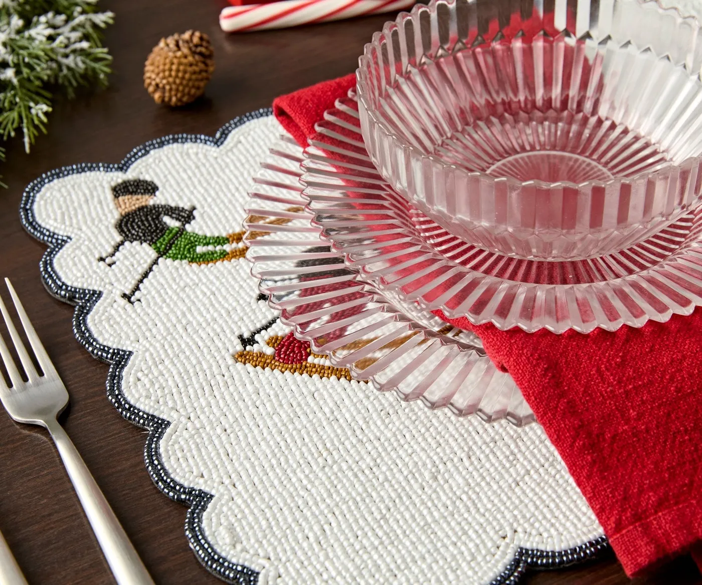 Winter Skier Christmas placemats Set – Snowy Mountain Dining Table Dec –  Che Cose Belle